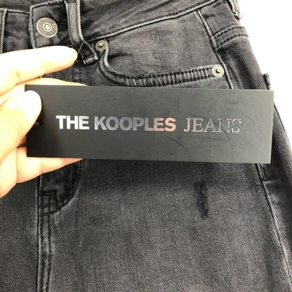 NWT The Kooples Charcoal Wash  Lizy Distressed SlimJeans w/ Piercings size 24 - Picture 9 of 16
